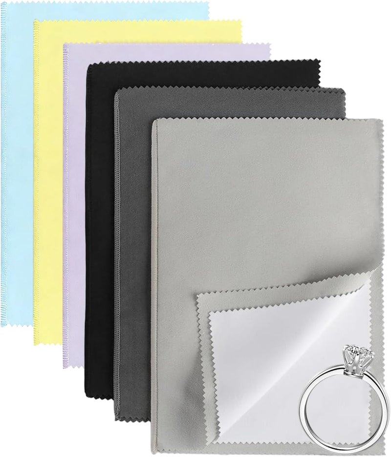 BADAO 6PCS Jewelry Cleaning Cloth,Multi-Layer Silver Polishing Cloth,Eco Friendly Jewelry Cleaner for Cleaning Gold,Silver,Diamond,Platinum Jewelry,Precious Stones,Coins Watch,Keeps Jewelrys Clean and Shiny - Image 1